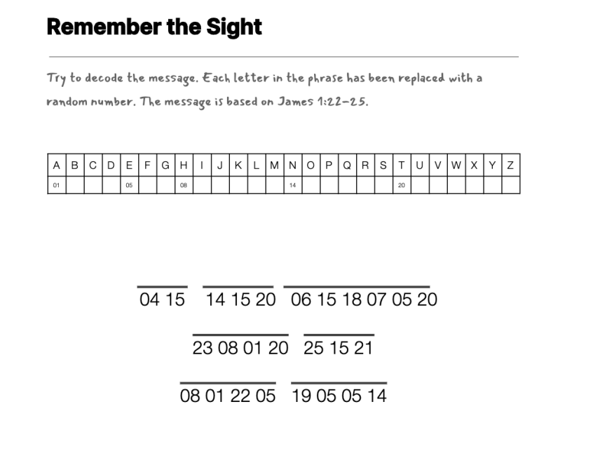 A Spiritual Workout cryptogram